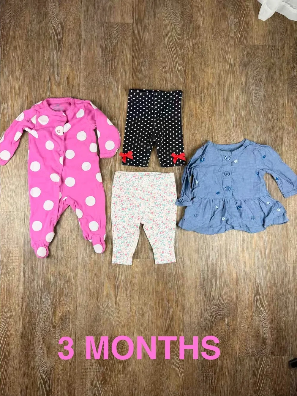 Baby Girl Newborn-3 Month Clothing Lot 13 Pieces Rompers Bodysuits Pants | NB-3M